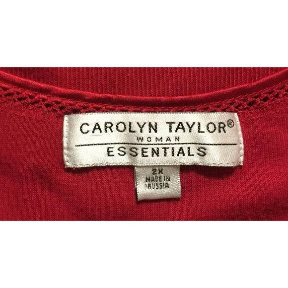 Carolyn Taylor Woman Essentials Womens Size 2XL Red Short Sleeved Shirt - Picture 2 of 5
